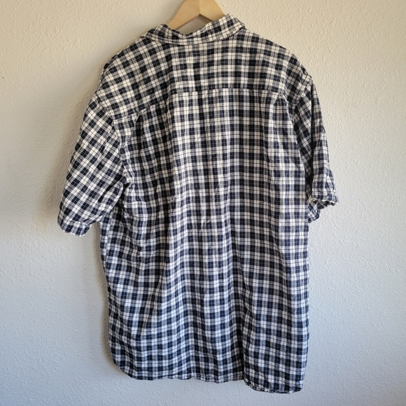 Carhartt Men’s Blue Plaid Button Down Short Sleeve Shirt Size XL - Picture 6 of 8